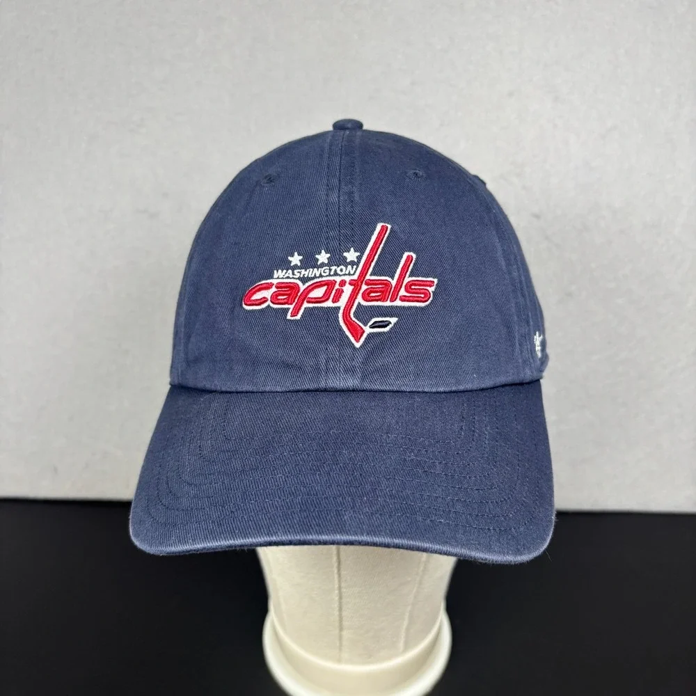 Washington Capitals 47 Brand Clean Up Hat Navy Blue Adjustable Cap NHL Hockey